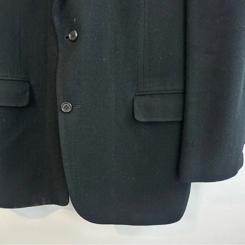 Brooks Brothers 100% Camel Hair Black Jacket Blazer Size 43L / 43 Long